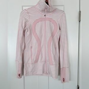 LULULEMON Pink Striped Jacket Size 4